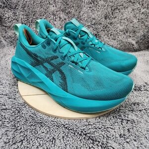 ASICS Novablast 5 Men's Running Shoes Size 11.5 Wave Teal Black Blue Sneakers